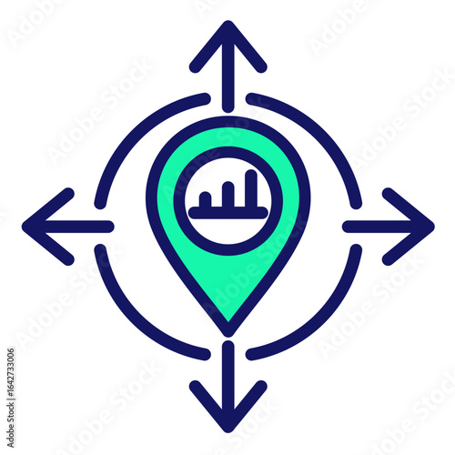 Market Repositioning  Icon Element For Design