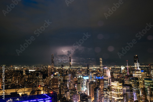 Wallpaper Mural New York City Skyline Illuminated by Lightning During a Storm Torontodigital.ca