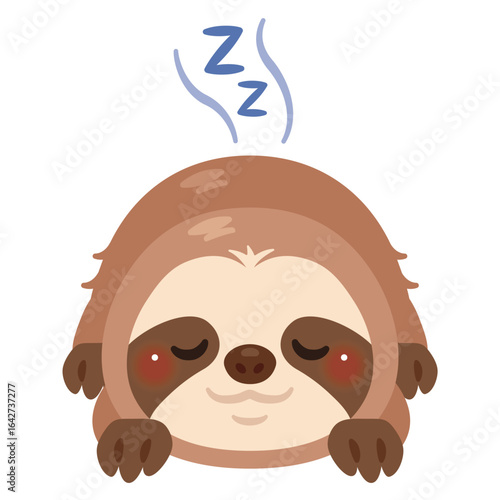 うつ伏せで眠るナマケモノのイラスト
