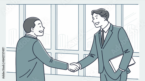 Business partnership handshake agreement collaboration success meeting negotiation deal closing concept