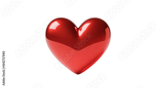 Shiny red heart symbol radiating love and passion, perfect for celebrations and emotional expression