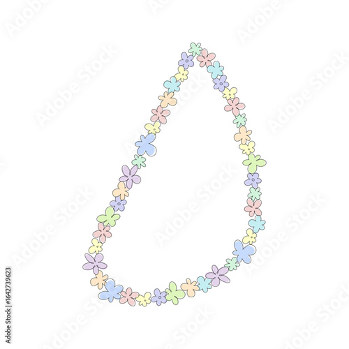 Εκτύπωση καμβά Multicolored Hawaiian leia, isolated on a white background, vector illustration, flat design