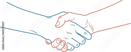 Handshake illustration business deal partnership agreement