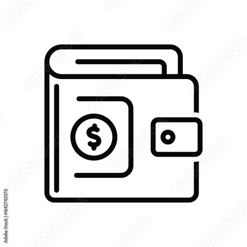 Black line icon for wallet