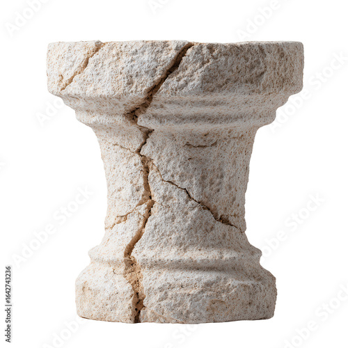 Ancient Pillar: A weathered, antique pillar with visible cracks stands as a testament to time, offering a glimpse into history and the passage of epochs. 