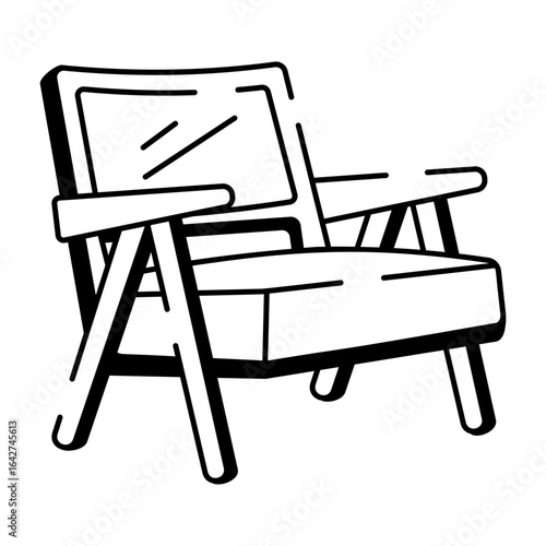 A doodle style icon showing rocking chair
