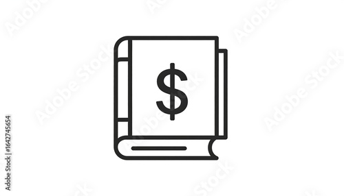 Simple book icon with dollar sign