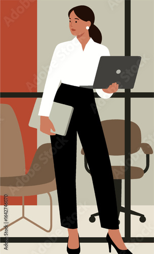 vector female character wearing work uniform