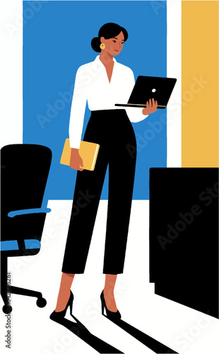 vector female character wearing work uniform