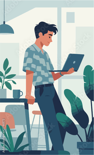 vector male character wearing work uniform