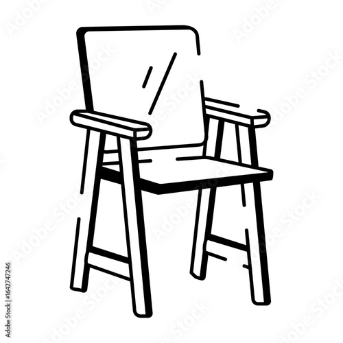 A hand drawn style icon showing wooden chair


