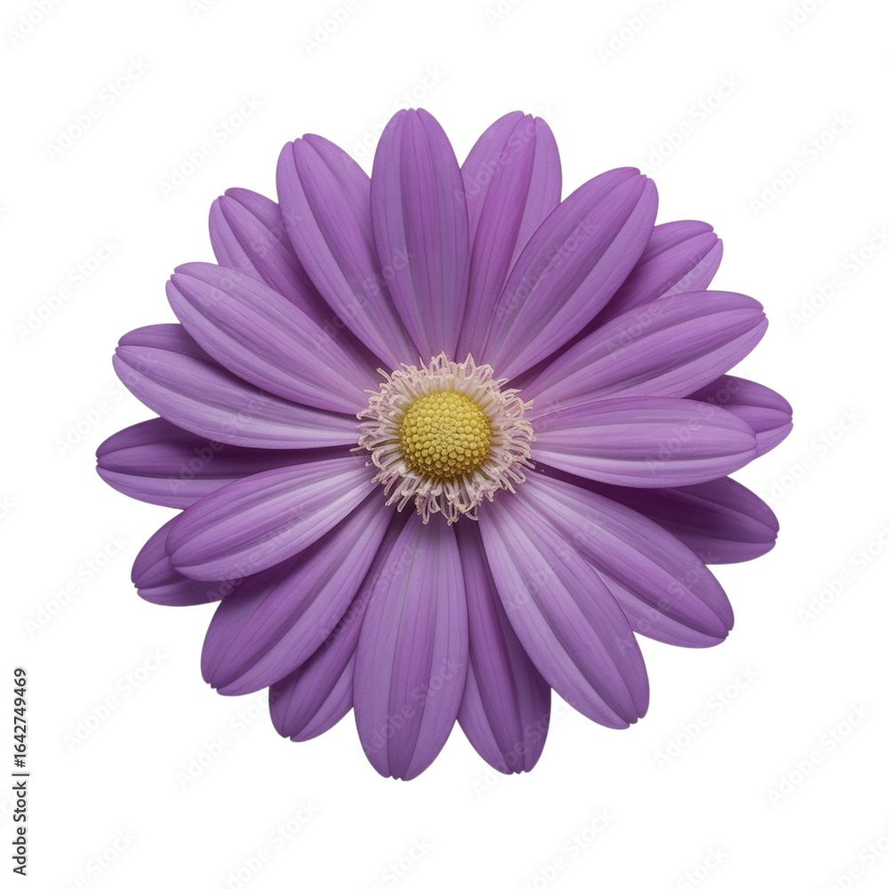 Fototapeta premium Violet Petal Daisy with Yellow Center Artwork