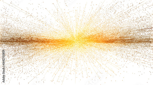 Radiant Gold Glitter Burst Isolated on White