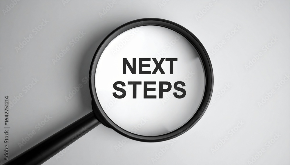 EXT STEPS text written We read it through magnifying glass EXT STEPS text written We read it through magnifying glass