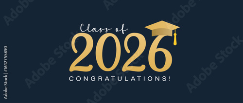 Congratulations Class of 2026 graduation quotes Typography Background