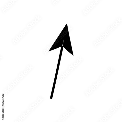 golden arrow pointing upward with reflective shine on transparent background