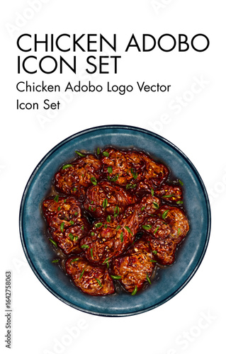 Chicken adobo Logo vector Icon set