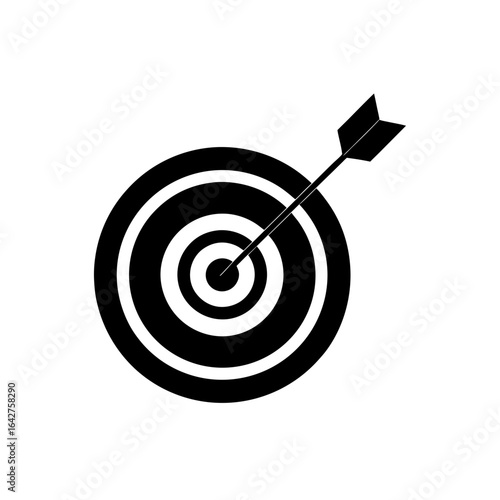 minimal white target board with blue arrow bullseye on transparent background