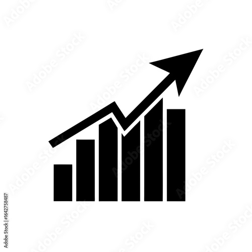 Free Download red upward arrow breaking through blue bar chart on transparent background - GFXLoad