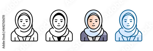 Muslimah Icon Set Multiple Style Collection
