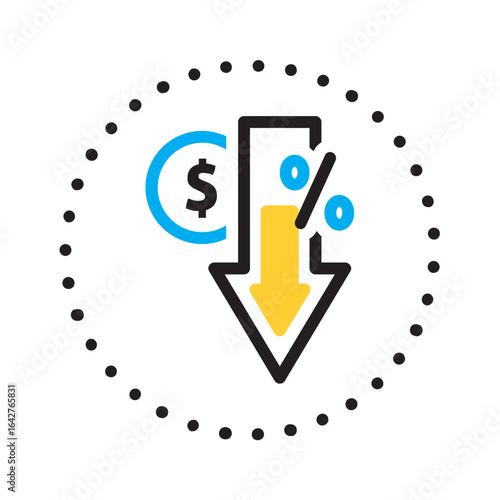 Vector multi color icon for Loss