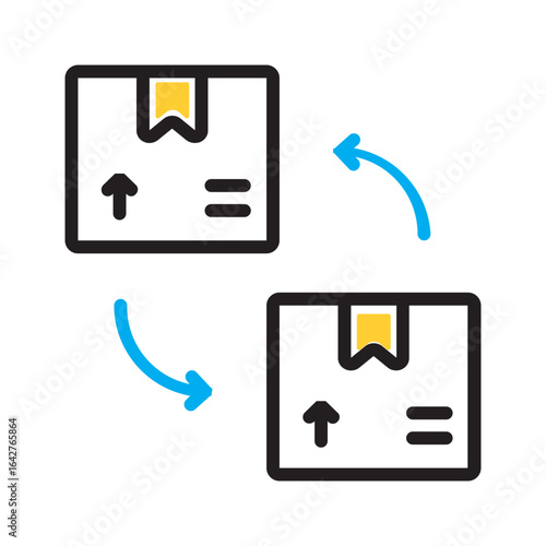 Vector multi color icon for Replaced