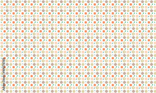 Seamless pattern, leaves, flowers, white backgrounds vector art illustration