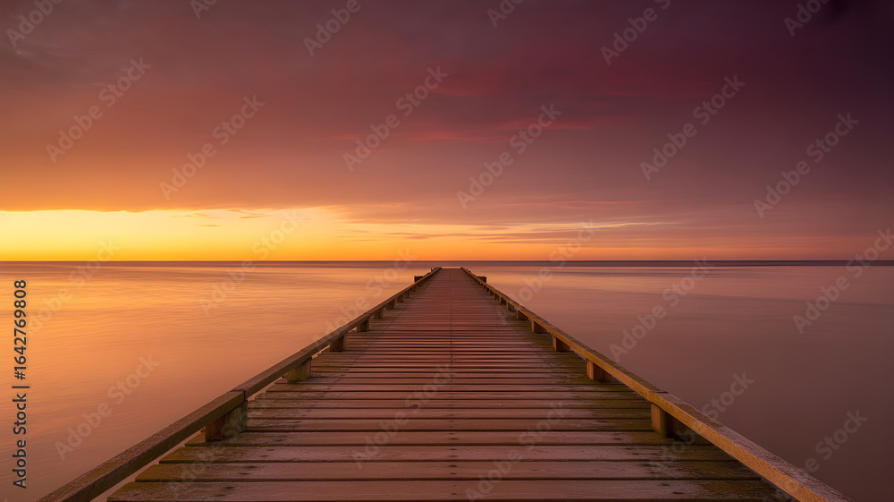 Obraz premium Gradient sky with warm orange and burgundy colors, soft blended