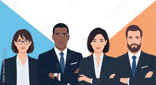 Diverse business team professional corporate group portrait