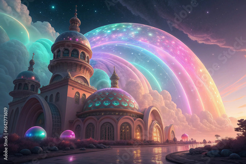 Cathedral of Christ the Savior in Moscow is a landmark Russian Orthodox church with a golden dome and crosses beautifully lit at night