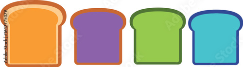 Colorful toast bread vector illustration food breakfast art