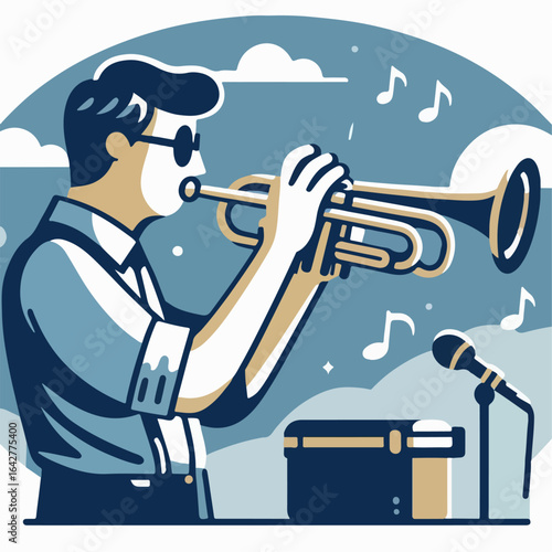 man playing trumpet