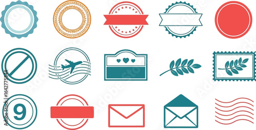 Vector graphic stamps and seals design elements collection