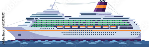 Cruise ship vector illustration for travel and vacations