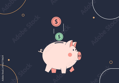 Piggy bank saving money financial growth investment growth planning wealth accumulation