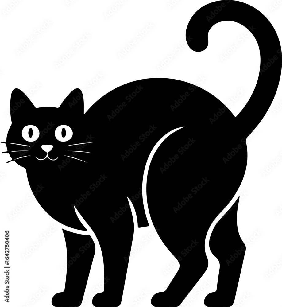 Obraz premium Cat Silhouette Vector Art, Halloween Vector