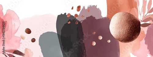 Abstract floral design with textured shapes