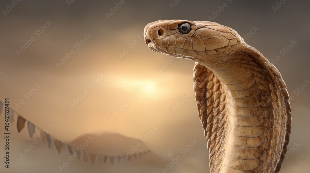 Fototapeta premium Detailed close-up of a snake's head showcasing scales predator instincts natural habitat and outdoor wilderness scene with vivid wildlife photography
