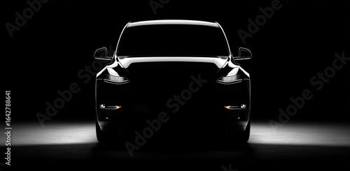 Silhouette of a modern car