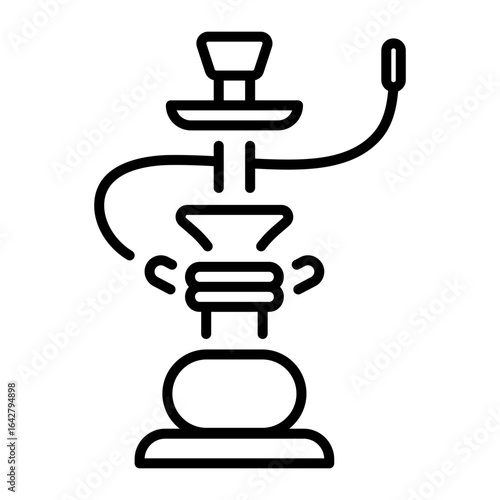 An outline style icon depicting waterpipe smoking  