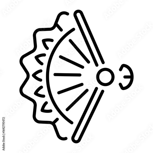 A line style icon showing geisha fan  