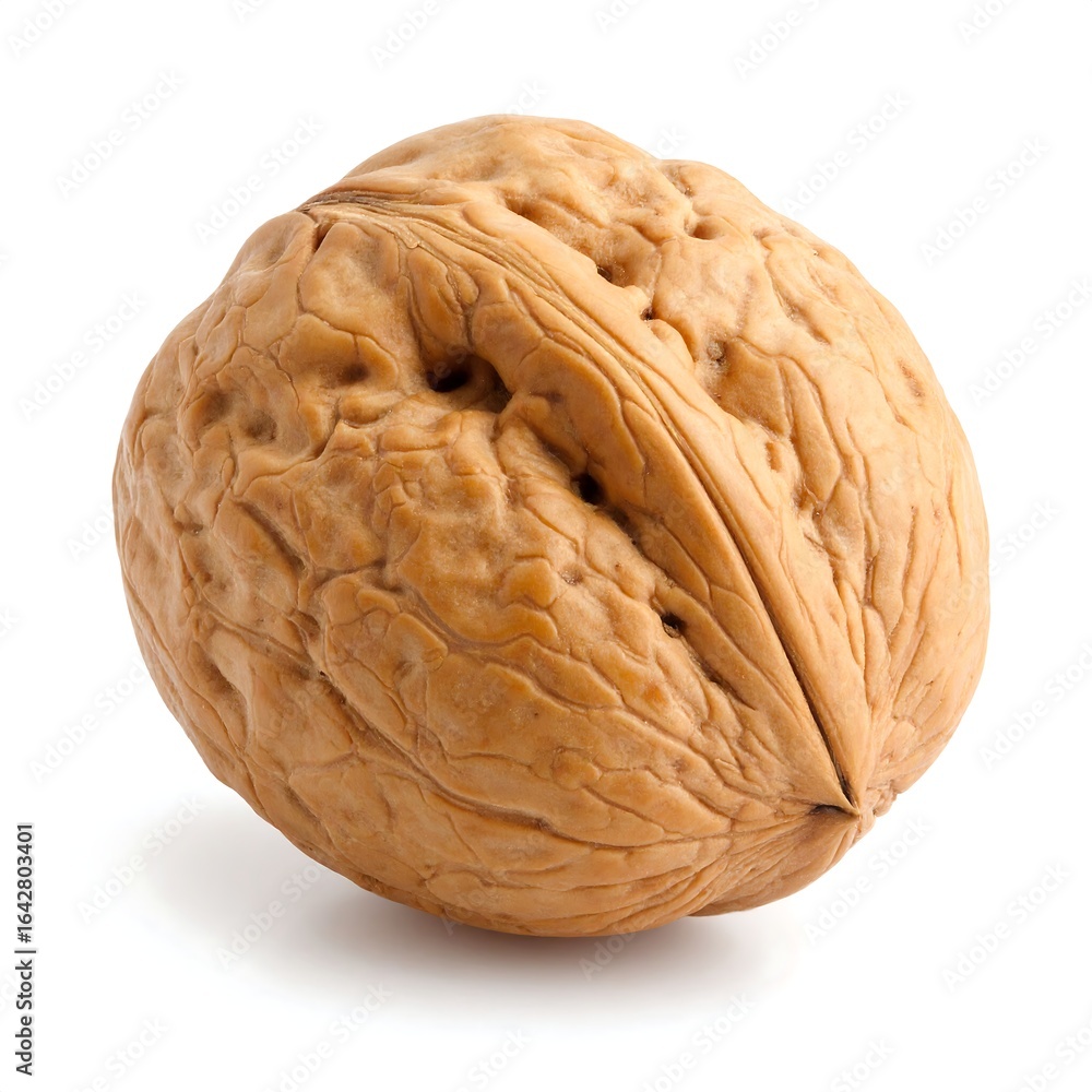 Fototapeta premium Single walnut, whole, close-up
