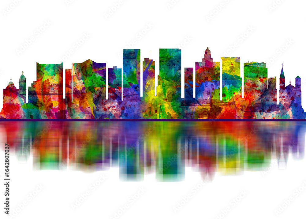 Obraz premium El Paso Texas Skyline, Cityscape Skyscraper Buildings Landscape City Downtown Abstract Landmarks Travel Background Modern Art Architecture