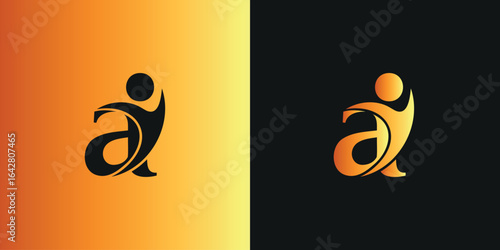 A bold logo of the lowercase letter 'a' with a dynamic, celebrating human figure, representing success, energy, and leadership, on a striking golden gradient.