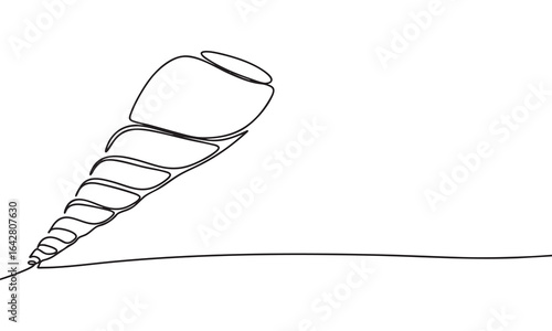 Minimalist Single-Line Drawing of a Seashell