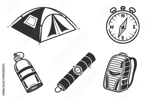 set of camping icons