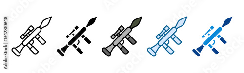 Rocket Launcher Icon Set Multiple Style Collection