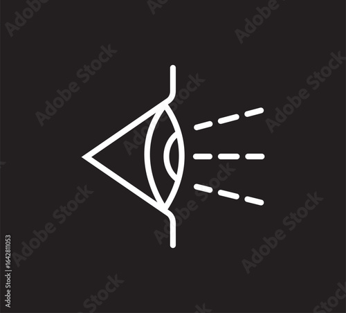 Eye side icon symbol collection on white background. side icon set in black filled and stroke line style
