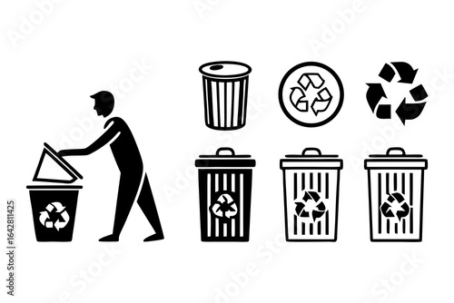 trash can with recycle sign