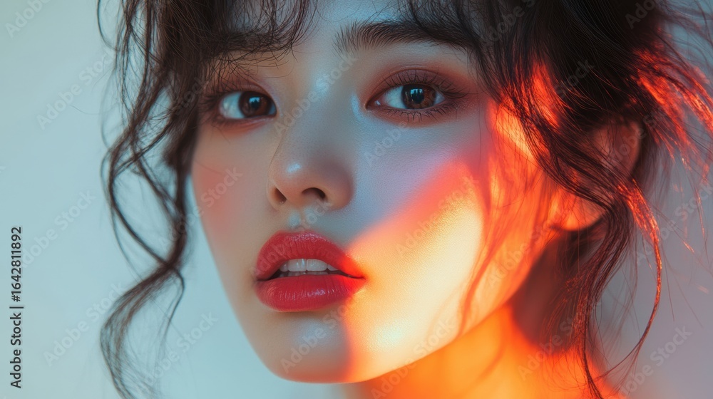 custom made wallpaper toronto digitalWoman doing personal color diagnosis in clothing store background,popular hobby in korea and japan.